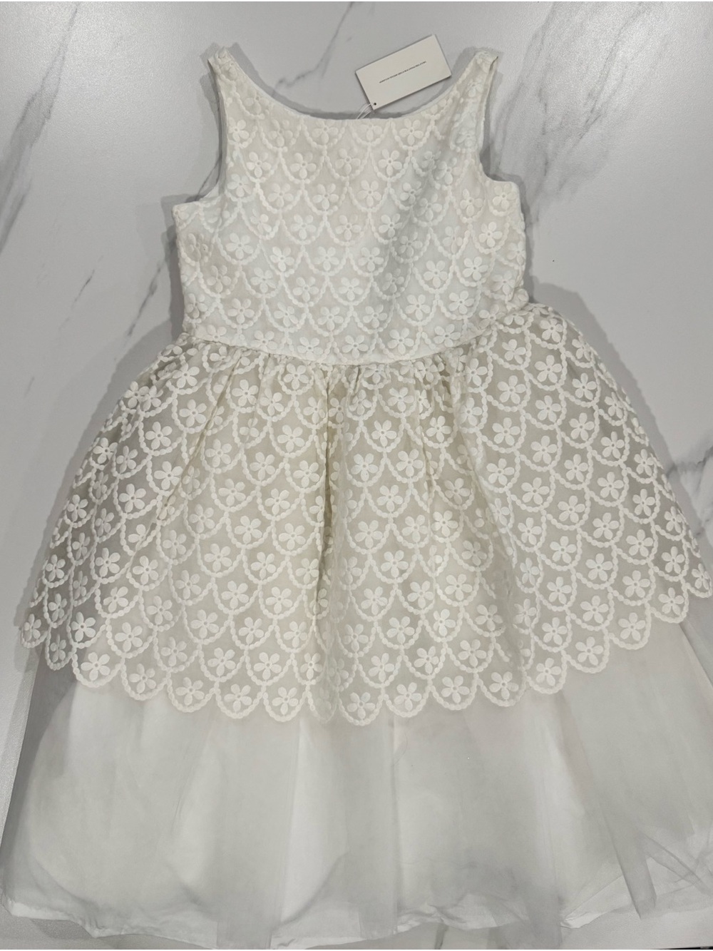 Girls Ivory Lace Party Dress